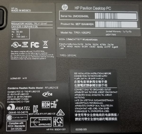 HP Pavilion Desktop PC TP01-1052PC i5-10400 2.90GHz 16GB 256GB NVMe Win11 WiFi - Image 11