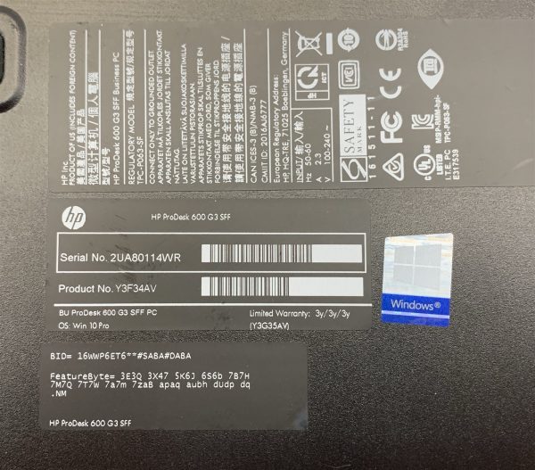 HP ProDesk 600 G3 SFF Core i5-7500 3.40GHz 8GB 500GB NVMe Windows 11 Desktop PC - Image 10