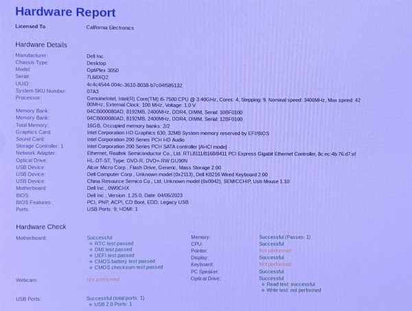 Dell OptiPlex 3050 MT Intel Core i5-7500 3.40GHz 16GB 256GB SSD Win11 Desktop PC - Image 2