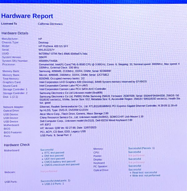 HP ProDesk 400 G5 SFF Desktop i5-8500 3GHz 8GB 256GB NVMe Windows 11 PC Computer - Image 2