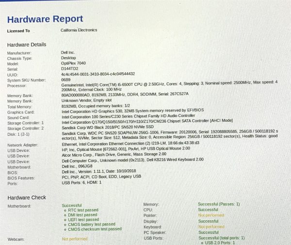 Dell OptiPlex 7040 Micro PC Core i5-6500T 2.50GHz 8GB 256GB NVMe Windows 11 Mini - Image 3