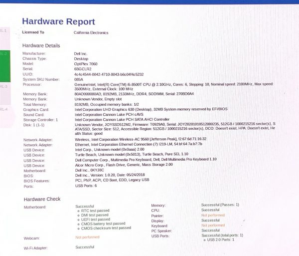 Dell OptiPlex 7060 Micro Desktop i5-8500T 2.1GHz 8GB 512GB M.2 SSD Win11 WIFI PC - Image 2
