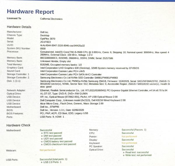 Dell OptiPlex 3070 SFF Desktop i5-9500 3GHz 8GB RAM 256GB NVMe Win11 Computer PC - Image 3