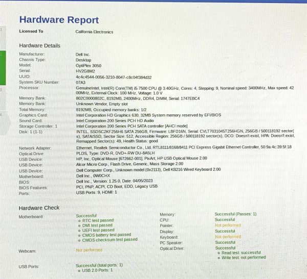 Dell OptiPlex 3050 MT Core i5-7500 3.40GHz 8GB 256GB SSD Windows 11 Computer PC - Image 2