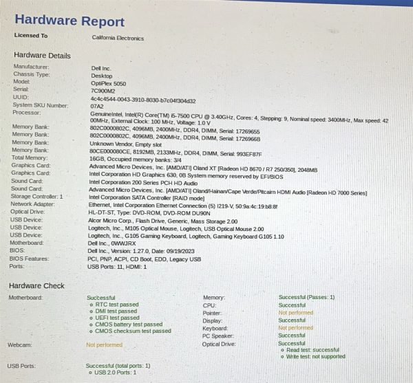 Dell OptiPlex 5050 MT PC i5-7500 3.40GHz 16GB 512GB NVMe Win11 Desktop R5-340X - Image 2