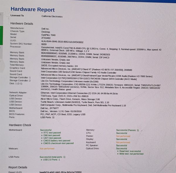 Dell OptiPlex 7040 MT Core i5-6500 3.20GHz 16GB 256GB NVMe Win11 Desktop R5-340X - Image 2