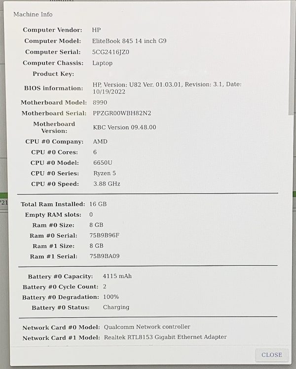 HP EliteBook 845 G9 Laptop AMD Ryzen 6650U 2.9GHZ 14" FHD 16GB 512GB NVMe Win11 - Image 2