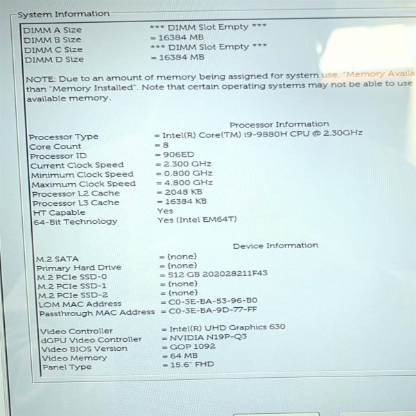 Dell Precision 7540 15.6" Touch FHD Intel i9-9880H 2.30GHz 32GB 512GB Windows 11 - Image 9