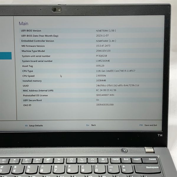 Lenovo ThinkPad T14 Laptop i5 1145G7 2.60GHZ 14" FHD 16GB 1TB NVMe Windows 11 - Image 2