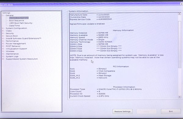Dell XPS 8940 MT i7-10700 2.90GHz 32GB 256GB NVMe Win11 PC GTX 1650 SUPER WiFi - Image 11