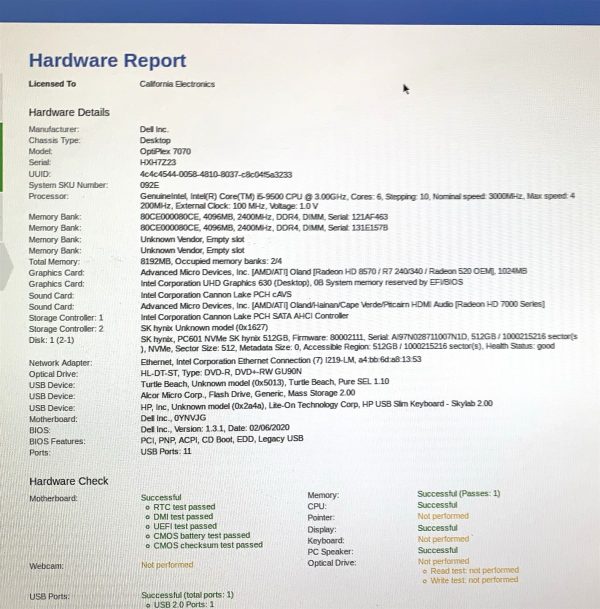 Dell OptiPlex 7070 SFF Desktop Core i5-9500 3.00GHz 8GB 512GB NVMe Win11 HD8570 - Image 9