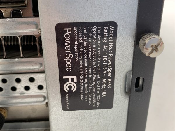 PowerSpec B663 B250M PRO-VDH i5-7500 3.40GHz 16GB 256GB NVMe Win11 WIFI GTX 760 - Image 5