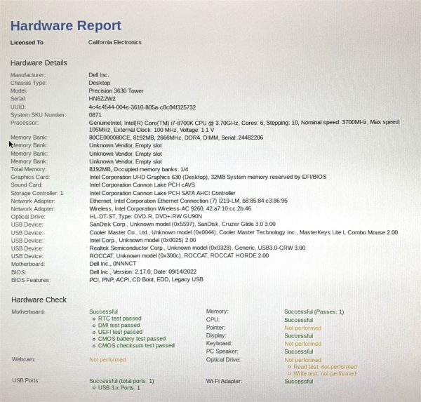 Dell Precision 3630 Tower i7-8700K 3.70GHz 8GB 256GB SSD Win11 Pro 24H2 PC WIFI - Image 8