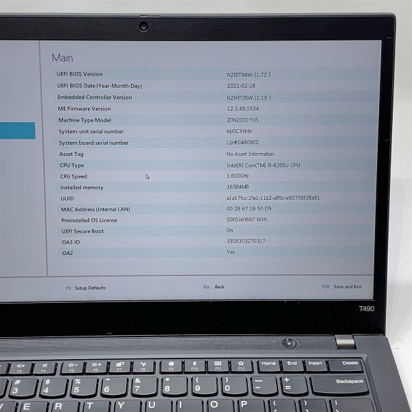 Lenovo ThinkPad T490 Laptop i5 8265U 1.60GHZ 14" FHD 16GB 512GB NVMe Windows 11 - Image 2