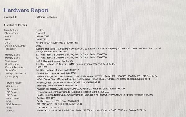 Dell Latitude 7410 Laptop i7 10610U 1.80GHZ 14" FHD 16GB 256GB NVMe Windows 11 - Image 2