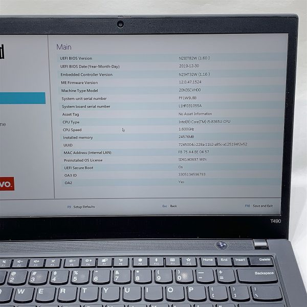 Lenovo ThinkPad T490 Laptop i5 8365U 1.60GHZ 14" FHD 16GB 256GB NVMe Windows 11 - Image 2