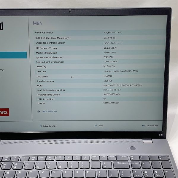 Lenovo ThinkPad T16 Laptop i5 1335U 1.30GHZ 16" UXGA 16GB 512GB NVMe Windows 11 - Image 2