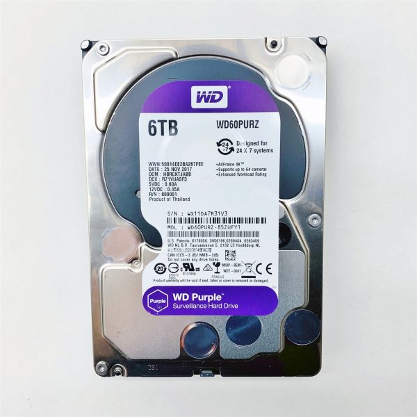 Western Digital WD WD60PURZ-85ZUFY1 6TB HDD SATA 6Gbps 7.2K 3.5" Hard Disk Drive