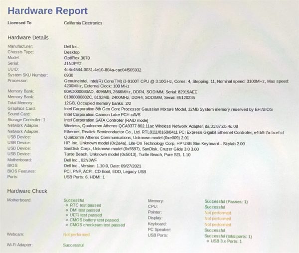 Dell OptiPlex 3070 Micro PC MFF i3-9100T 3.1GHz 12GB 512GB NVMe Win11P 24H2 WiFi - Image 9