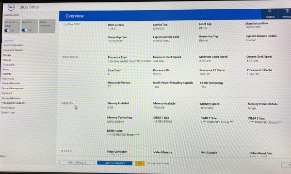 Dell OptiPlex 5000 SFF Core i5-12500 3GHz 8GB 512GB NVMe Win11 Pro 24H2 PC WIFI - Image 8