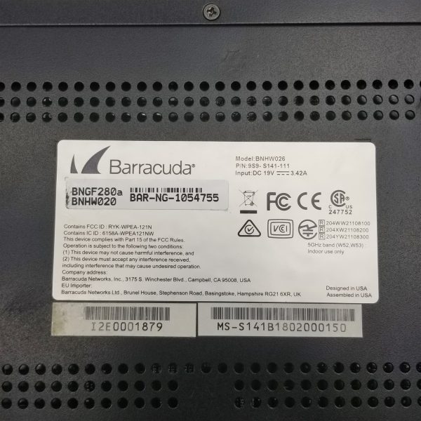 Barracuda NextGen CloudGen Cloud Based Firewall F280 BNGF280a w/ 8.3.1 Firmware - Image 7