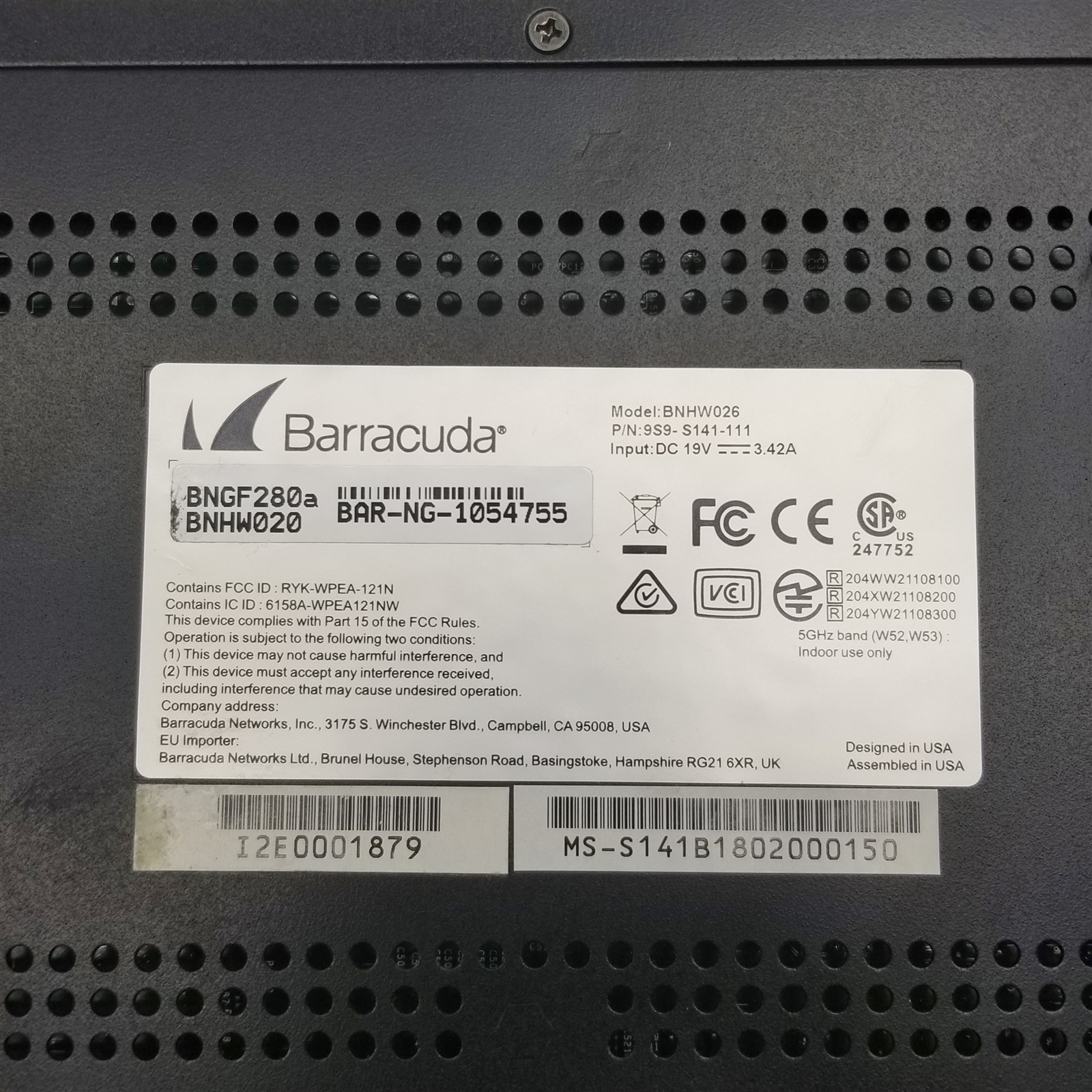 Barracuda NextGen CloudGen Cloud Based Firewall F280 BNGF280a w/ 8.3.1 Firmware - Image 7