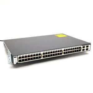 Cisco Catalyst 48-Port Switch WS-C3750-48T 4-SFP Ethernet Network w/Rackmount