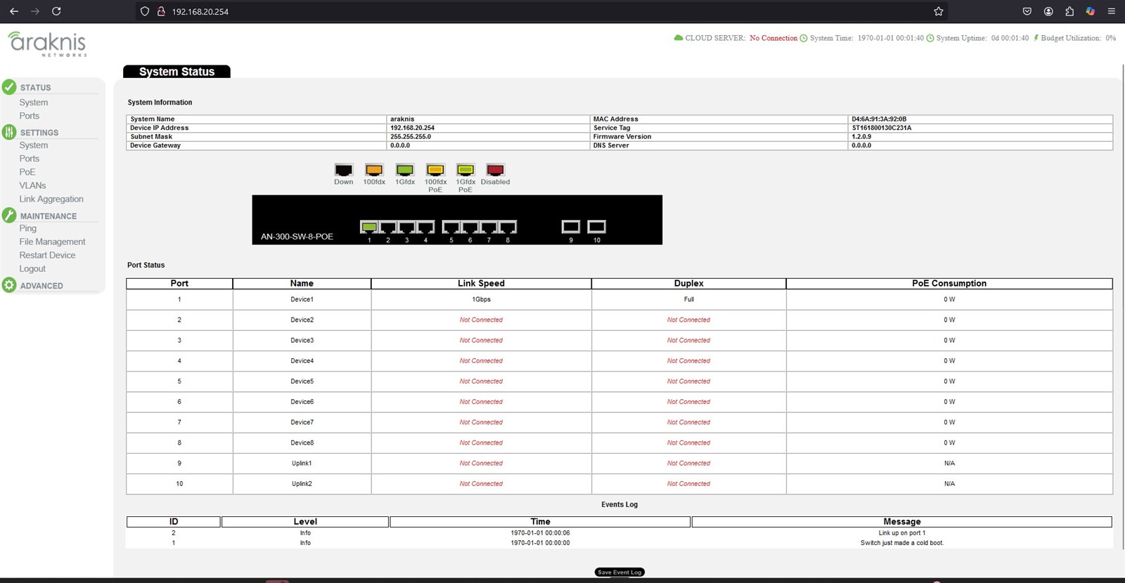 Araknis Networks AN-310-SW-F-8-POE 8-Port Managed Gigabit Network Switch - Image 5