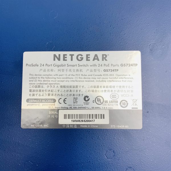 Netgear ProSafe GS724TP V1H2 24-Port POE Gigabit Stackable Managed Smart Switch - Image 8