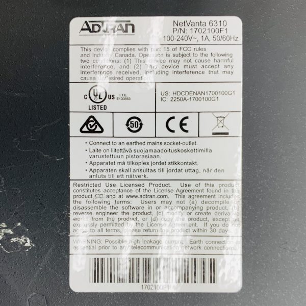 Adtran NetVanta 6310 2nd Gen IP Business Gateway Pri Voice Router (1702100F1) - Image 7