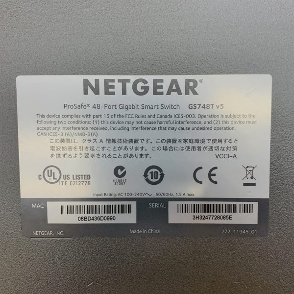 Netgear ProSafe GS748T-500NAS V5 48-Port Gigabit Ethernet Smart Network Switch - Image 7