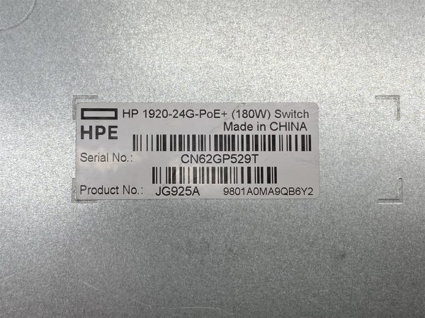 HP HPE OfficeConnect JG925A 1920-24G-POE+ 180W 24-Port Gigabit Managed Switch - Image 4