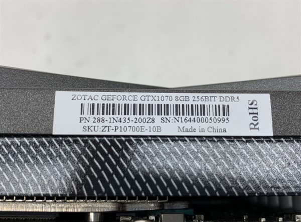 ZOTAC Nvidia GeForce GTX 1070 8GB GDDR5 Gaming Graphics Card GPU ZT-P10700E-10B - Image 7