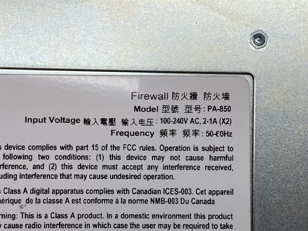 Palo Alto Networks PA-850 Enterprise Firewall Security Device PANOS Ver 11.0.0 - Image 4
