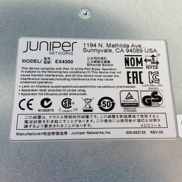 Juniper Networks EX4300-48T-AFI 48-Port 1GB RJ-45 Enterprise Switch w/2*PSU - Image 7