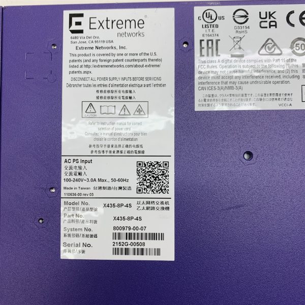 Extreme Networks X435-8P-4S ExtremeSwitching PoE+ 8-Port 4-SFP Gigabit Switch - Image 8