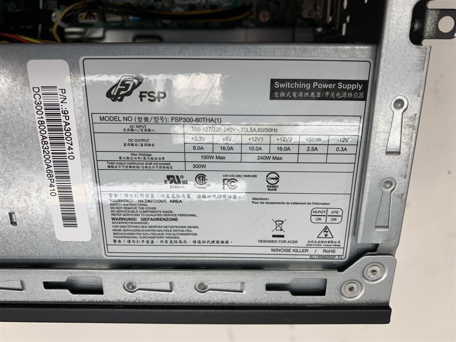 Acer Aspire TC-885 MT i5-8400 2.8GHz 16GB 512GB NVMe Windows 10 Pro PC WIFI P400 - Image 9