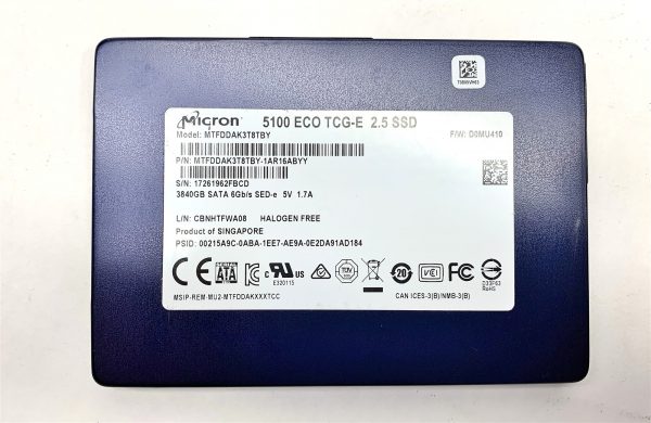 Micron 5100 ECO TCG-E 3.84TB SATA 6Gb/s 2.5" SSD Solid State Drive MTFDDAK3T8TBY - Image 2