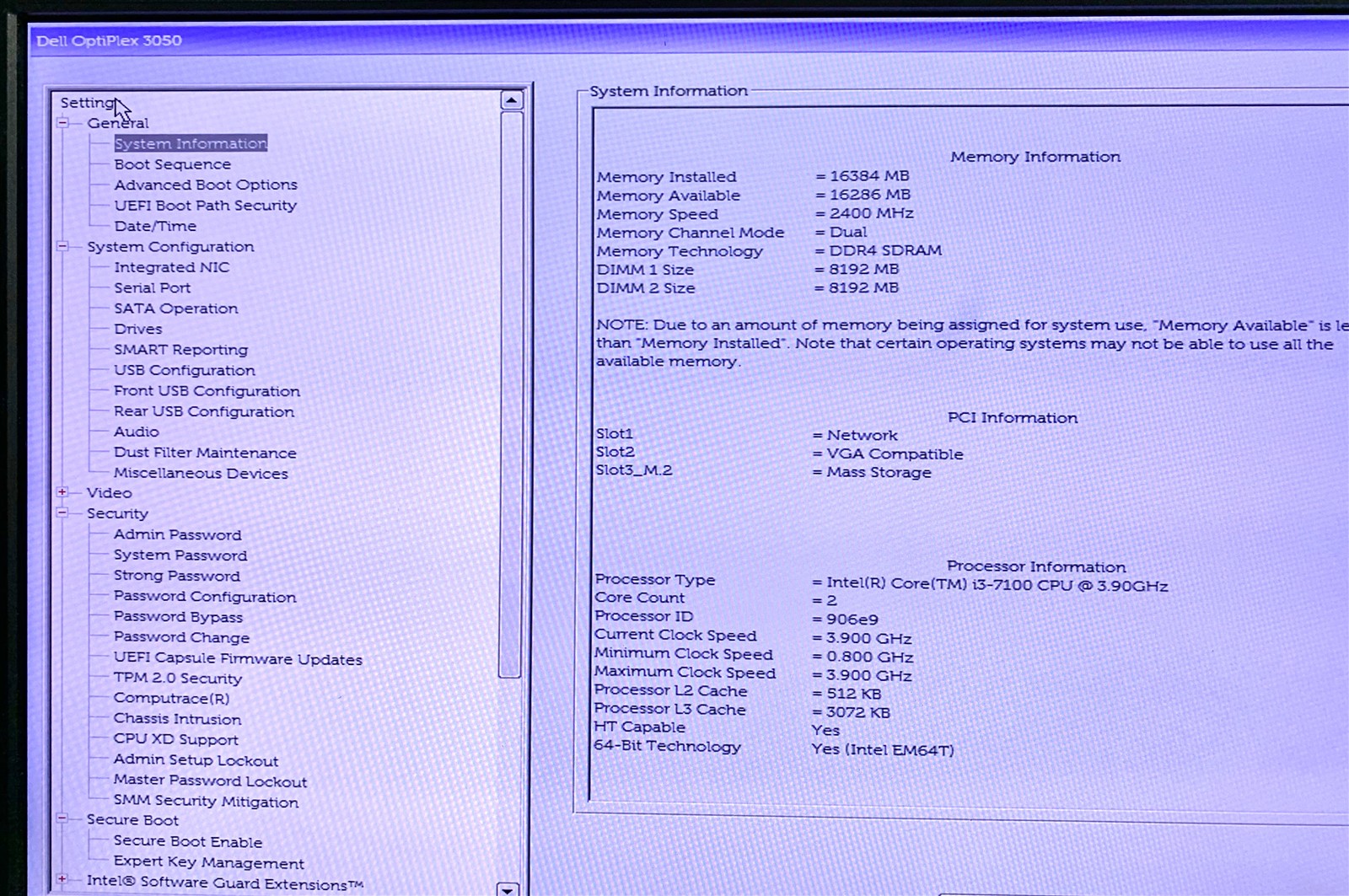Dell OptiPlex 3050 SFF Core i3-7100 3.9GHz 16GB 512GB NVMe Win10 Pro WIFI HD8490 - Image 9