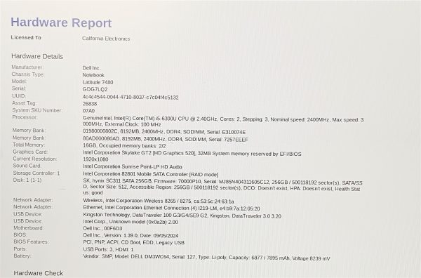 Dell Latitude 7480 Laptop i5 6300U 2.40GHZ 14" FHD 16GB RAM 256GB M.2 Windows 11 - Image 2