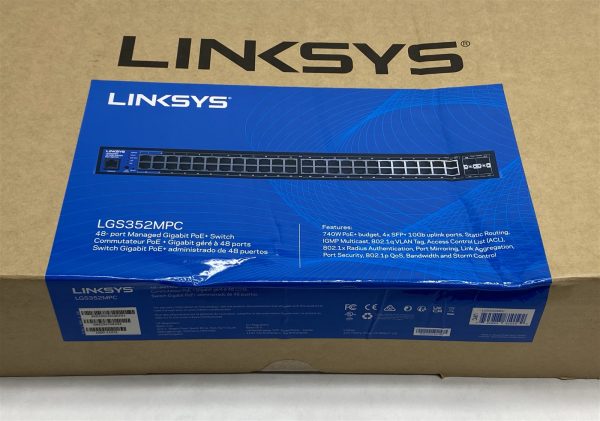 Linksys LGS352MPC 48-Port PoE 4-SFP Managed Gigabit Ethernet Network Switch NEW - Image 2