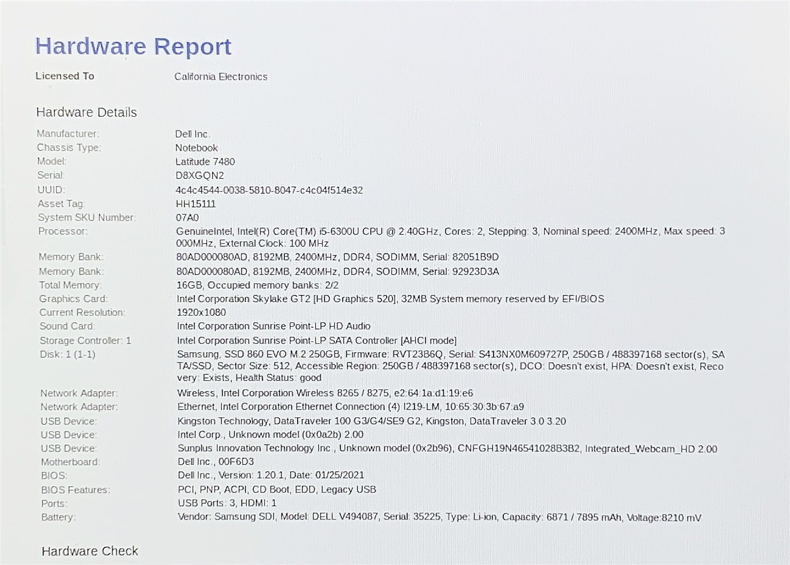 Dell Latitude 7480 Laptop i5 6300U 2.40GHZ 14" FHD 16GB RAM 250GB M.2 Windows 11 - Image 2