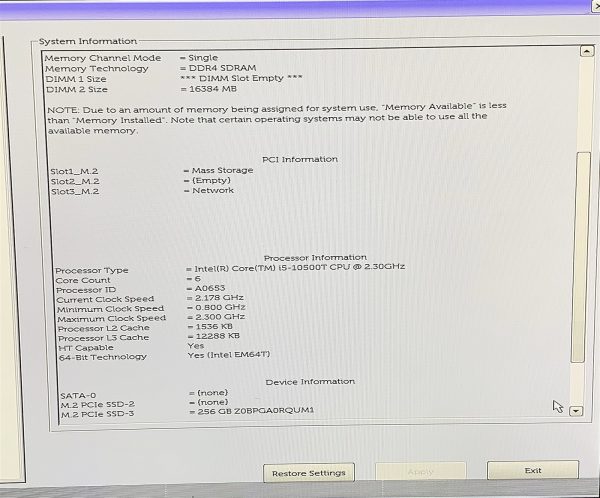 Dell OptiPlex 7080 Micro PC MFF i5 10500T 2.30GHZ 16GB RAM 256GB NVMe Windows 11 - Image 2