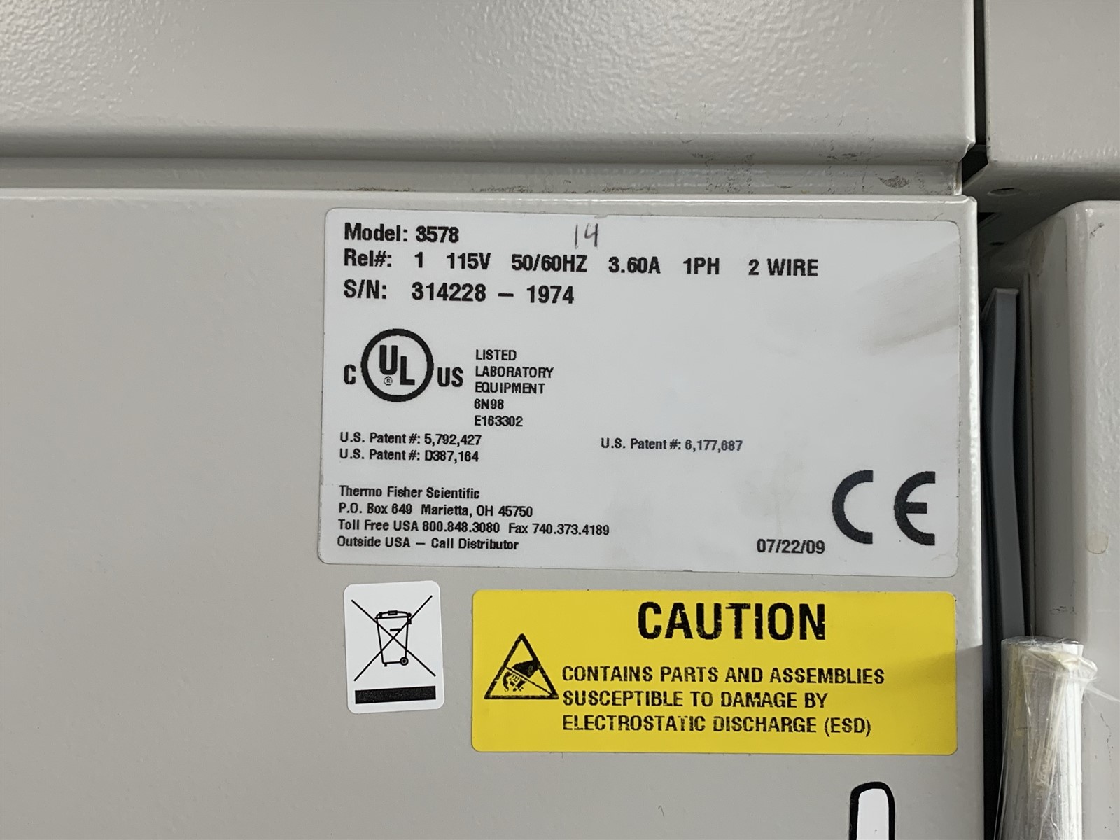 Thermo Fisher 3578 Napco Series 8000 WJ Water Jacketed CO2 Incubator Dual-Stack - Image 12