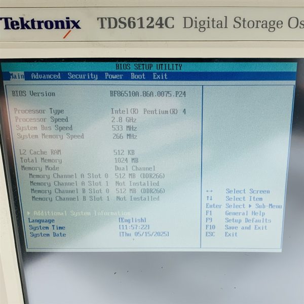 Tektronix TDS6124C Digital Storage 12GHz 40GS/s 4-Channel Oscilloscope *No OS* - Image 2