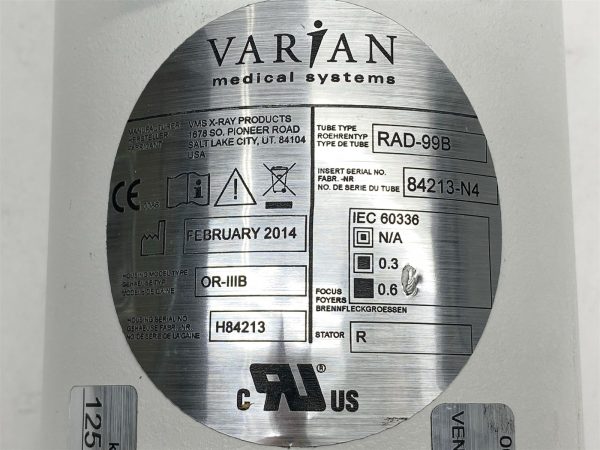 GE OEC 9900 Elite Varian X-Ray Tube OR-IIIB Type Rad-99B 00-902236-02 Feb 2014 - Image 4