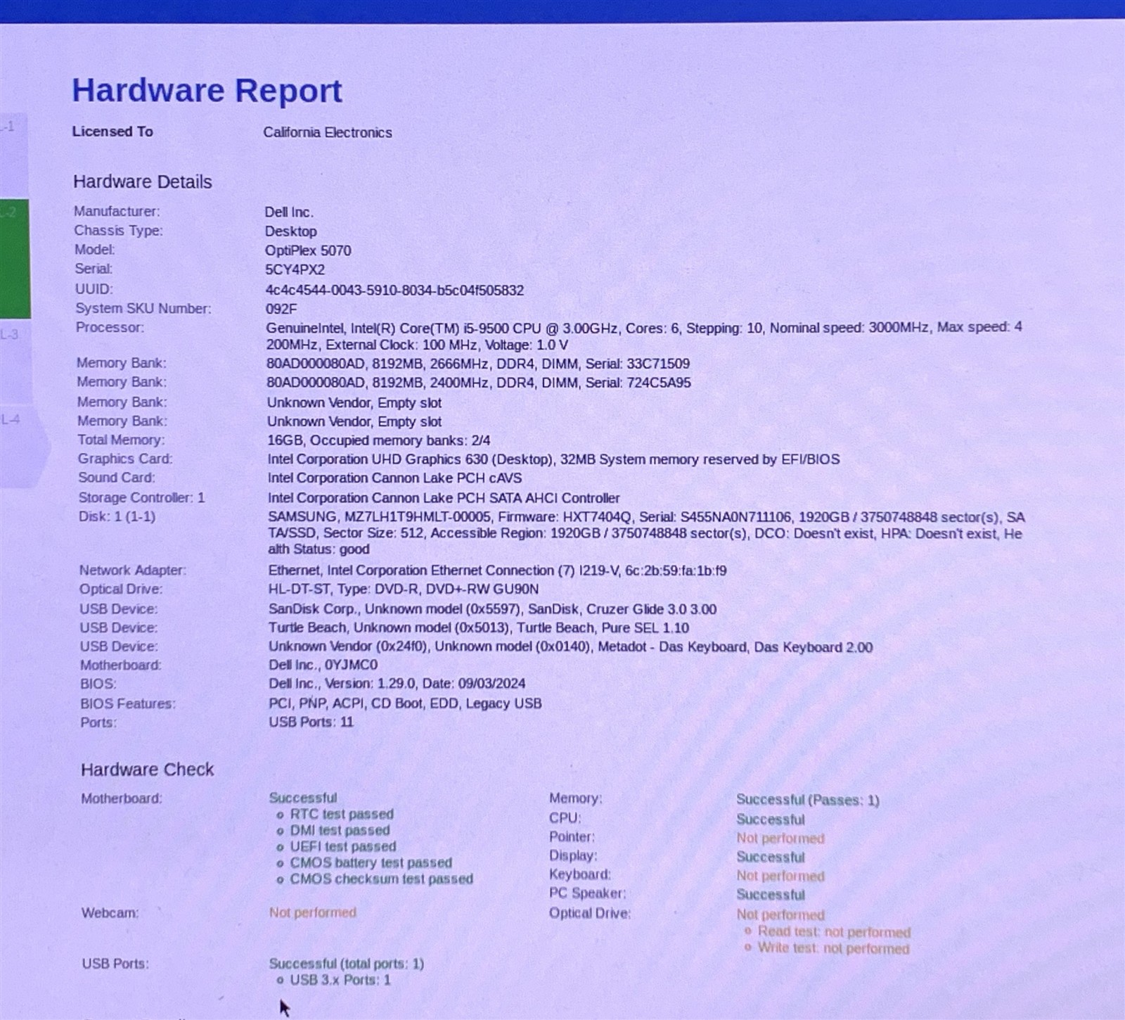 Dell OptiPlex 5070 SFF Core i5-9500 3GHz 16GB 1.92TB SSD Win11 Professional 24H2 - Image 8