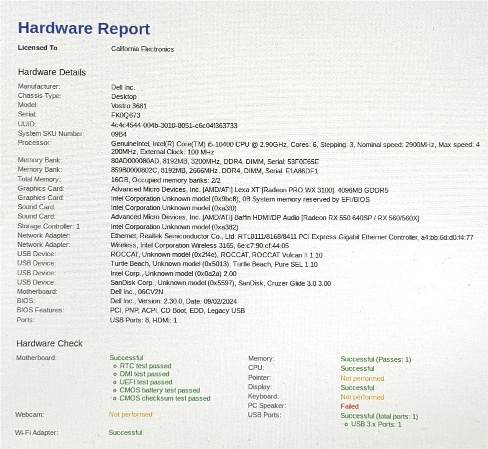 Dell Vostro 3681 SFF PC i5-10400 2.90GHz 16GB 1.92TB SSD Win11P 24H2 WiFi WX3100 - Image 8