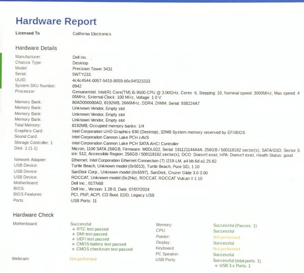 Dell Precision 3431 SFF i5-9500 3GHz 8GB 256GB SSD Windows 11 Pro 24H2 Desktop - Image 8