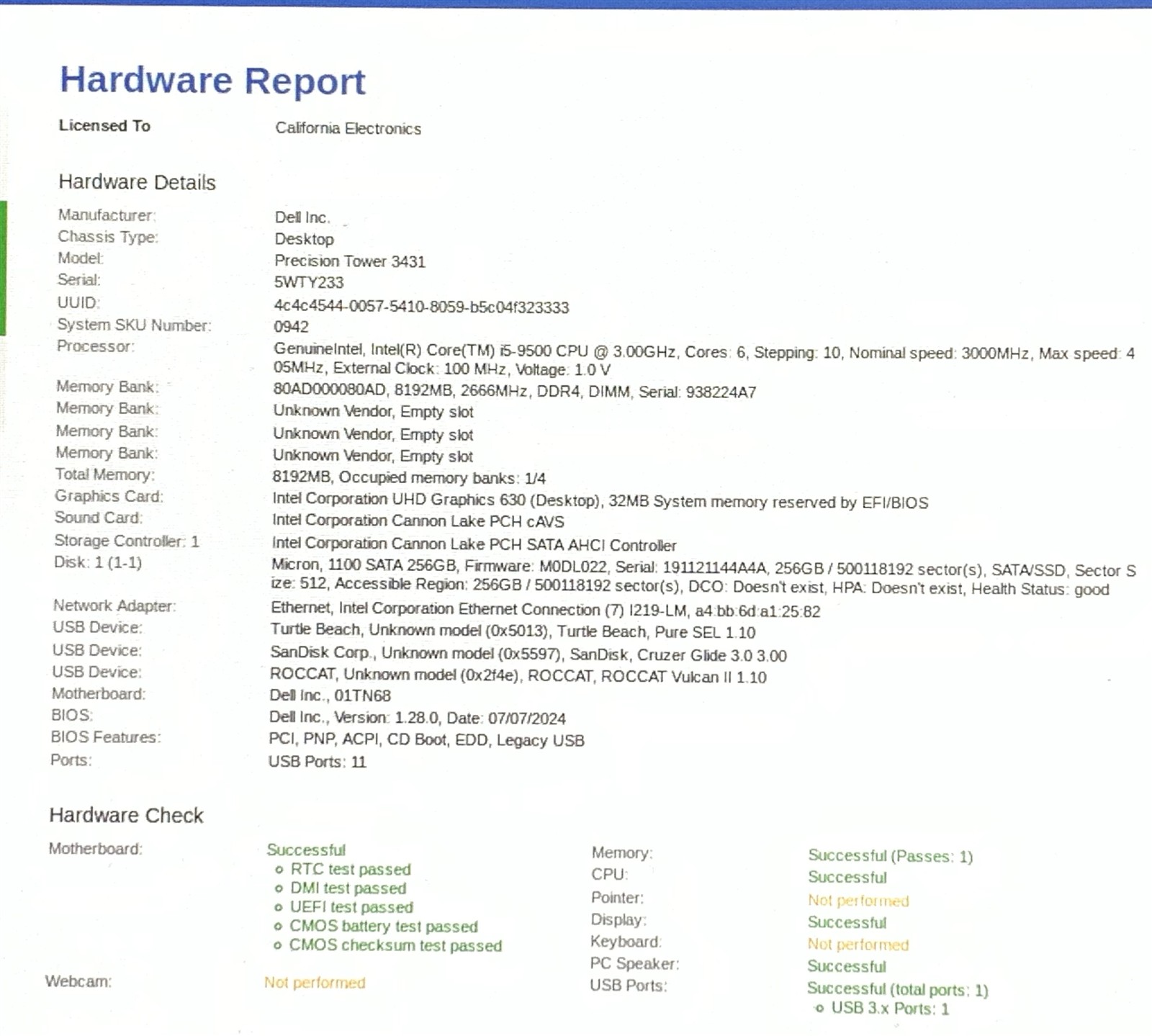 Dell Precision 3431 SFF i5-9500 3GHz 8GB 256GB SSD Windows 11 Pro 24H2 Desktop - Image 8